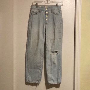 Light Wash Straight Leg Jeans